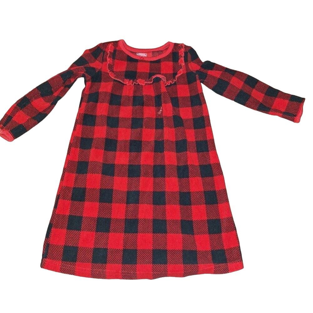 Carters Red and Black girls Christmas pajama dress size 2-3  checkered
